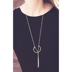 New Soko Hewa Silver Pendant Chain Tassle Necklace Retails $125‎